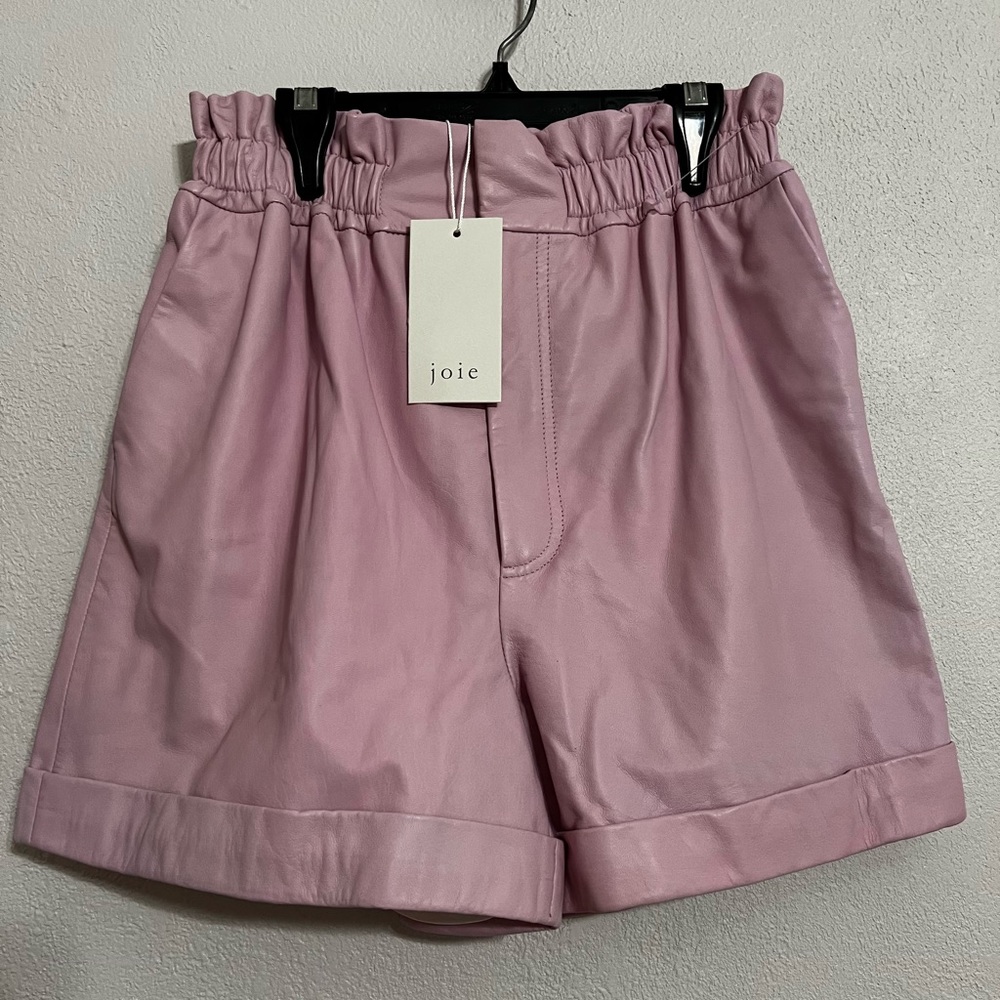 Joie High-Waist Paperbag Shorts in Mauve Pink